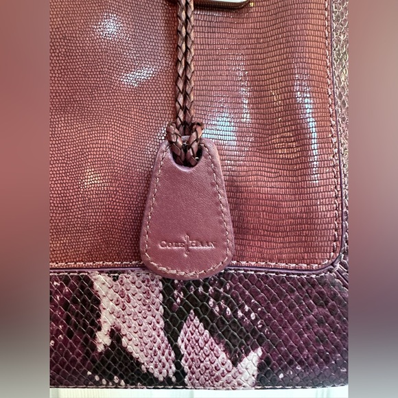Purple with animal print accent Cole Haan bag. - Picture 2 of 15